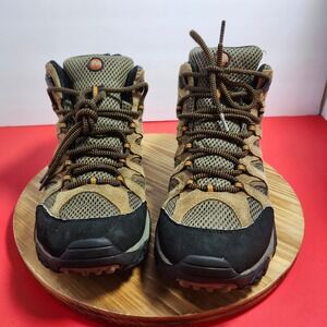 Merrell Moab Mid Waterproof Hiking Boots Earth Brown Mens 12 J88623 Vibram